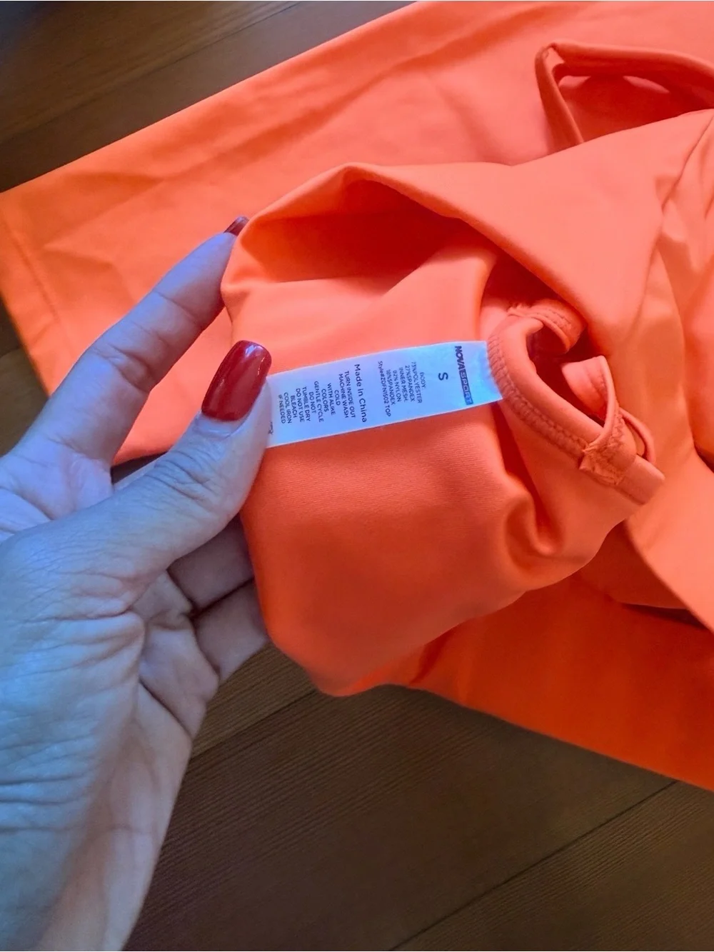 NWT Fashion Nova Orange Neon high-Waist Leggings & Strappy Sports Bra Set SIZE S